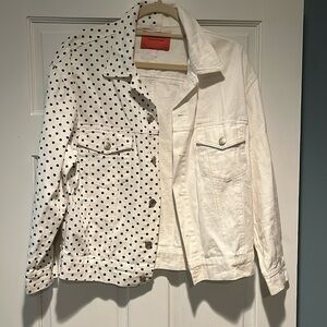 Half white/half polka dots jean jacket